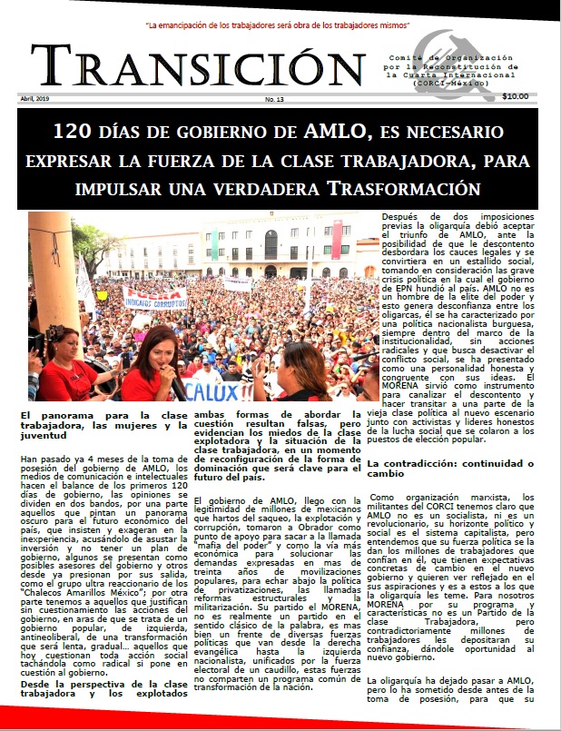 Ya a la venta Transición 13: 120 DÍAS DE GOBIERNO DE AMLO.