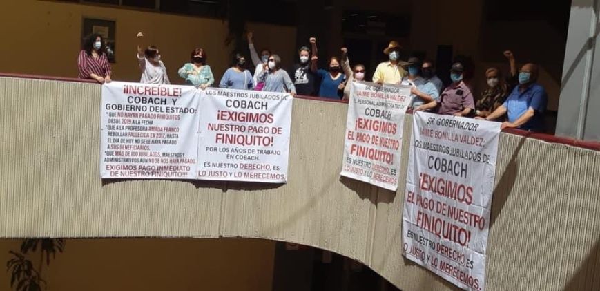 Maestros del COBACH BC exigen pago de finiquitos