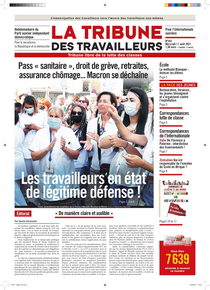 Francia La lucha de la clase trabajadora contra las medidas de Macron, justificadas con la vacunación