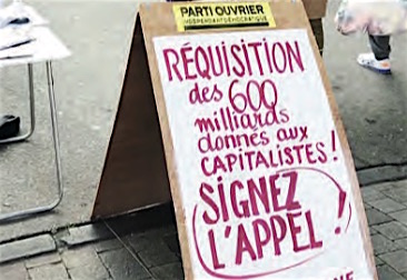 Francia: 12 544 trabajadores y jóvenes firmaron el llamado por la requisición de los 600 mil millones de euros.