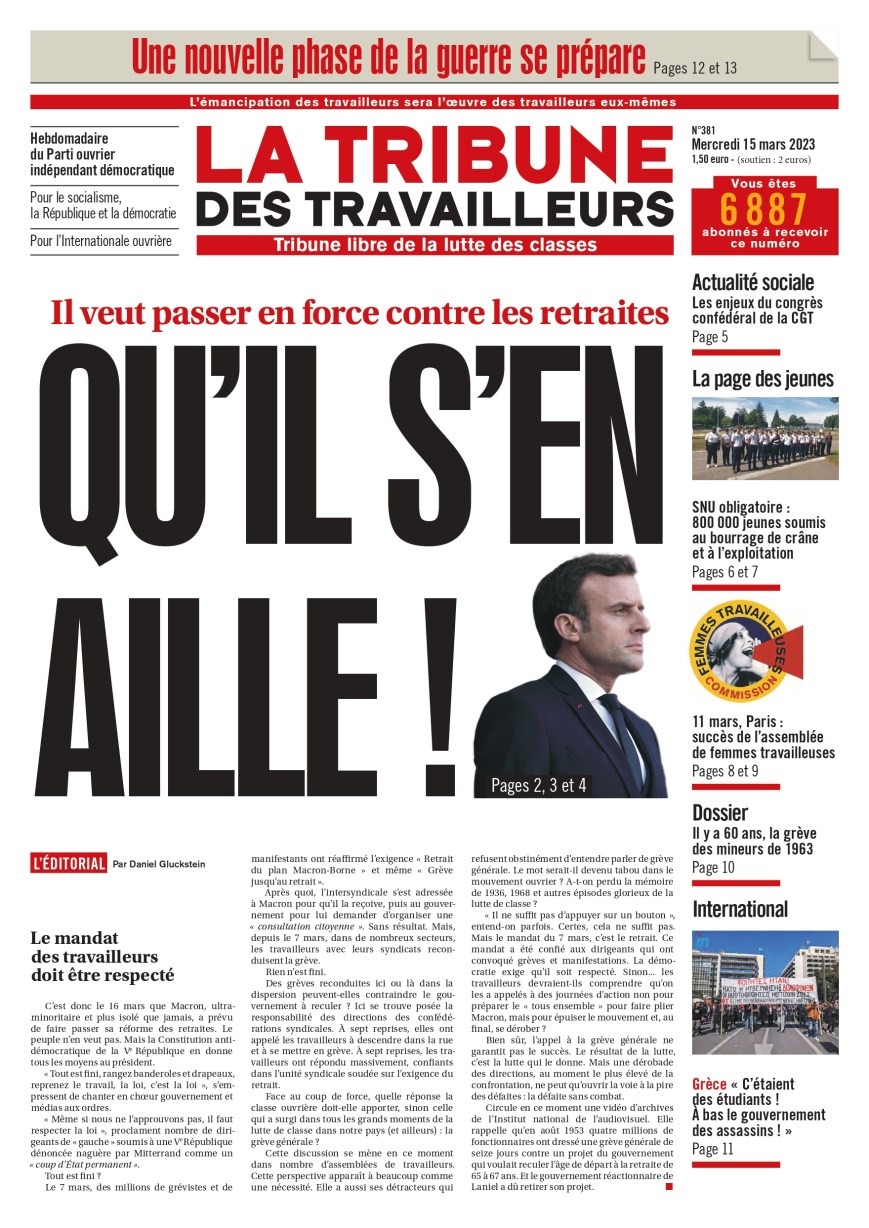 FRANCIA: ¡Macron y su plan de reforma de pensiones deben irse!