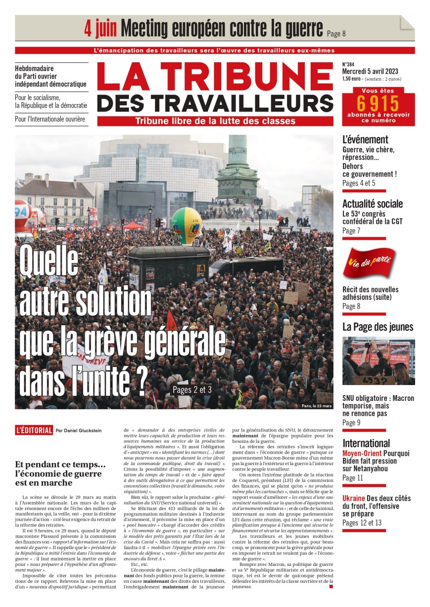 Francia: ¿Qué otra solución sino la de imponer la huelga general en la unidad?