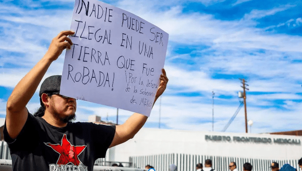 Manifestación antiimperialista en Mexicali
