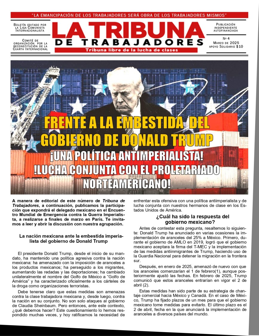 Tribuna de trabajadores #4: Por una política antimperialista conjunta de los trabajadores de norteamerica