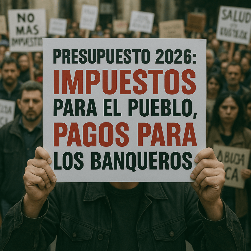 Presupuesto 2026: impuestos para el pueblo, pagos para los banqueros
