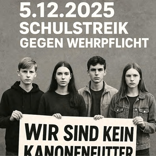 Alemania:5 de diciembre: huelga de estudiantes contra la conscripción militar